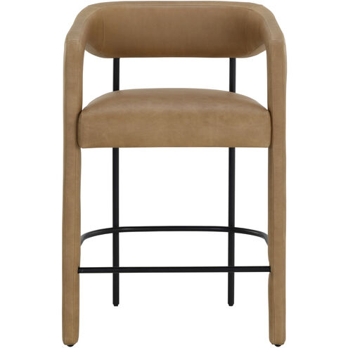 Mavia 35.5 inch Ludlow Sesame Leather Counter Stool